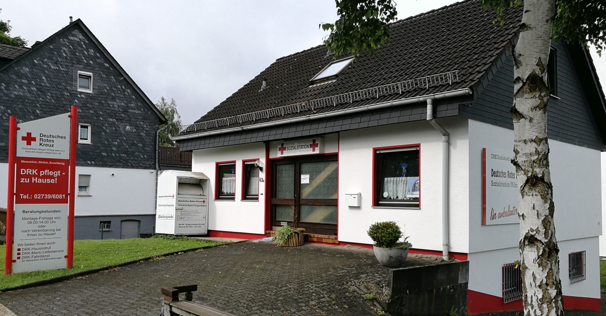 Die DRK-Häusliche Pflege Wilnsdorf an der Hagener-Straße direkt neben Bruno Kleine